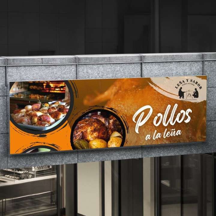 Leña y Sabor - Cartel en lona